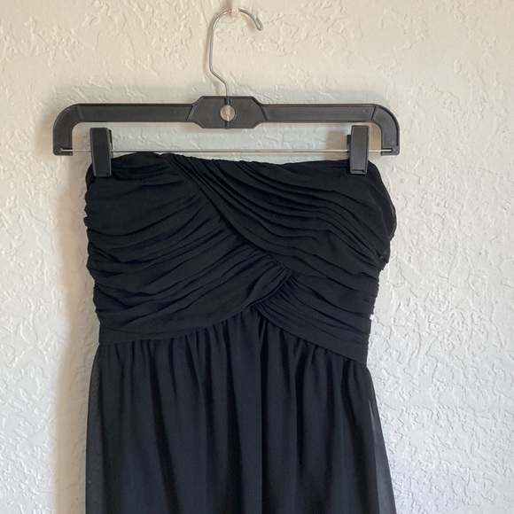 White House Black Market Chiffon Flowy Strapless Dress Sz 2 Gathered Bodice WHBM - Picture 4 of 9